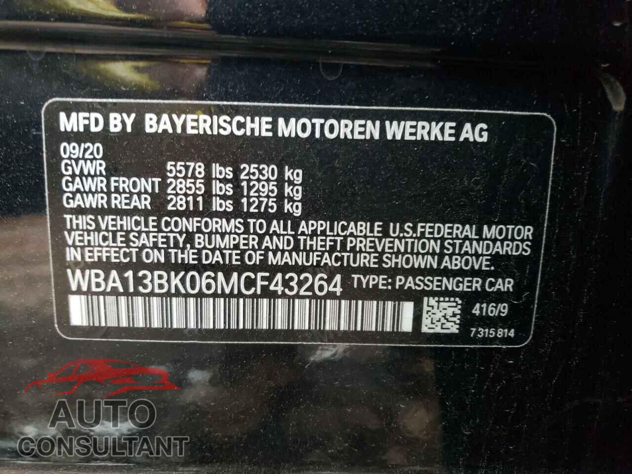 BMW M5 2021 - WBA13BK06MCF43264