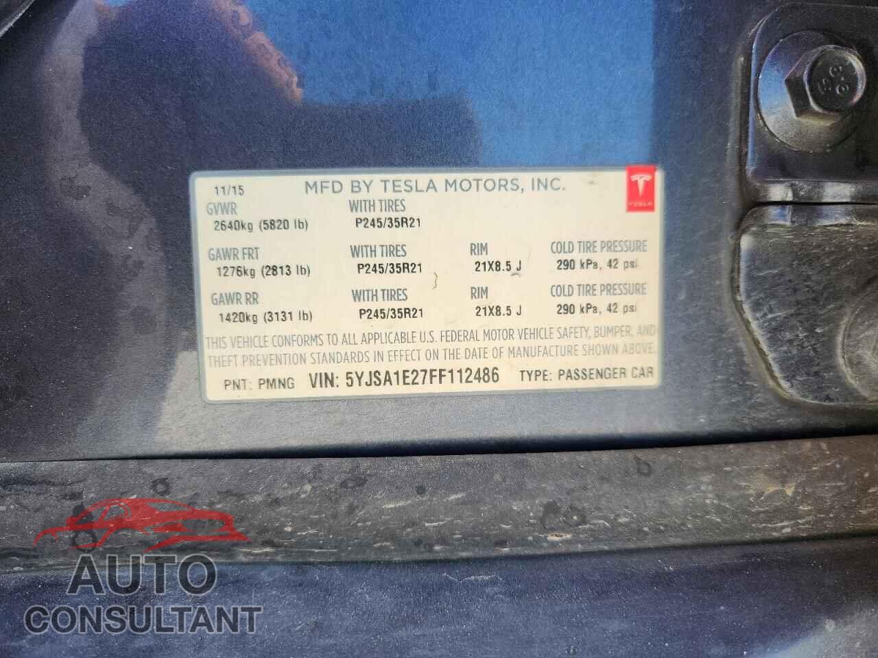 TESLA MODEL S 2015 - 5YJSA1E27FF112486