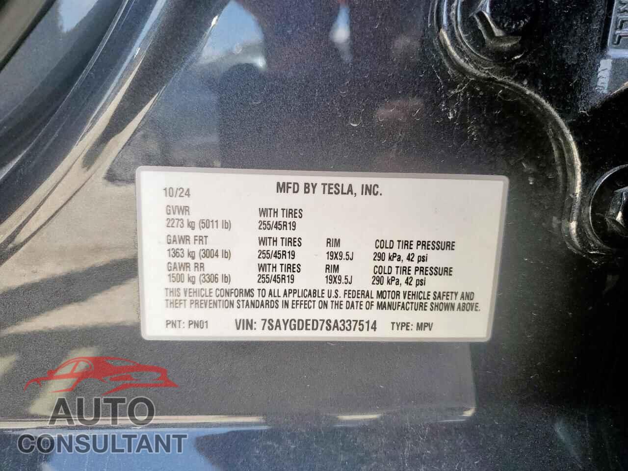 TESLA MODEL Y 2025 - 7SAYGDED7SA337514