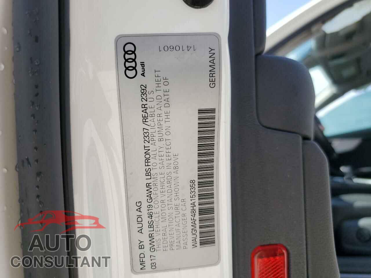 AUDI A4 2017 - WAUGMAF48HA153358