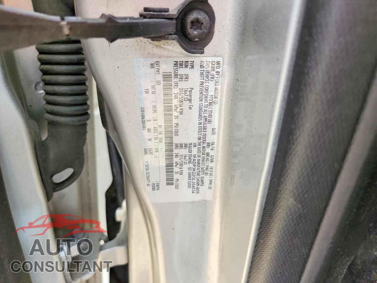 FORD FOCUS 2016 - 1FADP3K22GL354534