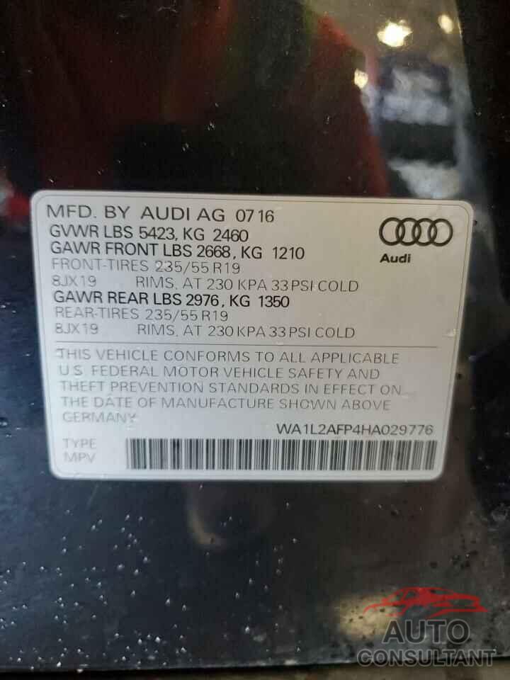 AUDI Q5 2017 - WA1L2AFP4HA029776