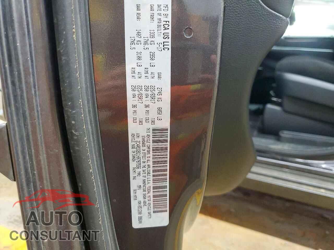 DODGE CARAVAN 2017 - 2C4RDGBG1HR787556