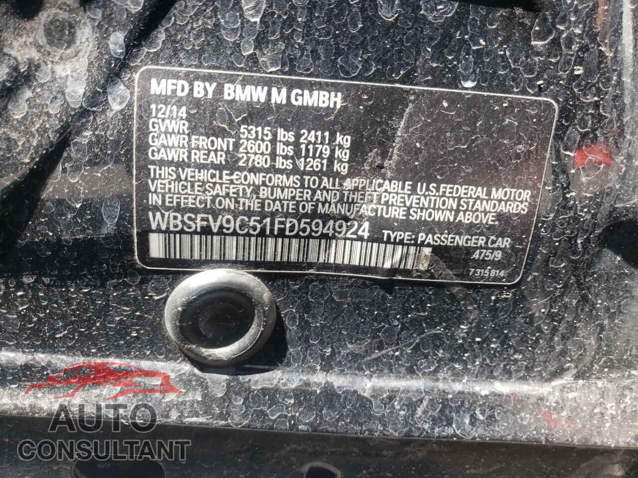 BMW M5 2015 - WBSFV9C51FD594924