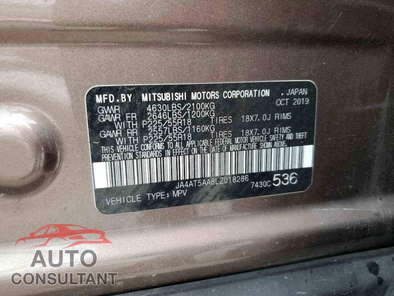 MITSUBISHI ECLIPSE 2020 - JA4AT5AA8LZ018286