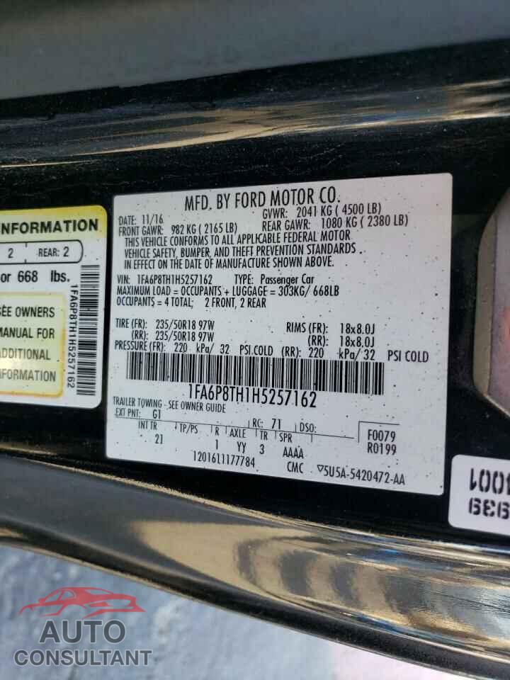 FORD MUSTANG 2017 - 1FA6P8TH1H5257162