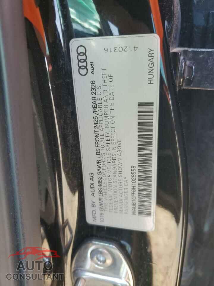 AUDI S3 2017 - WAUB1GFF6H1028558