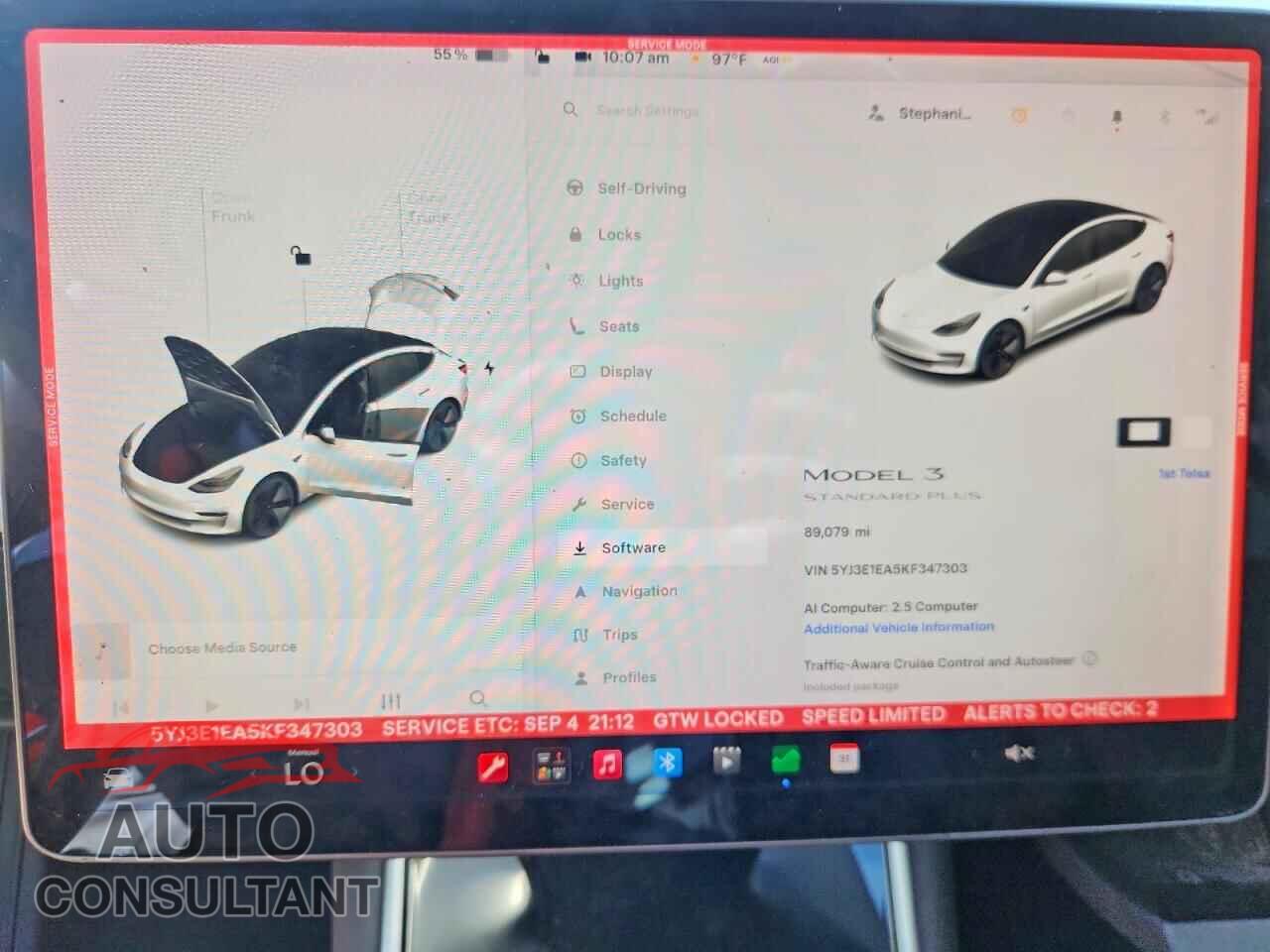 TESLA MODEL 3 2019 - 5YJ3E1EA5KF347303