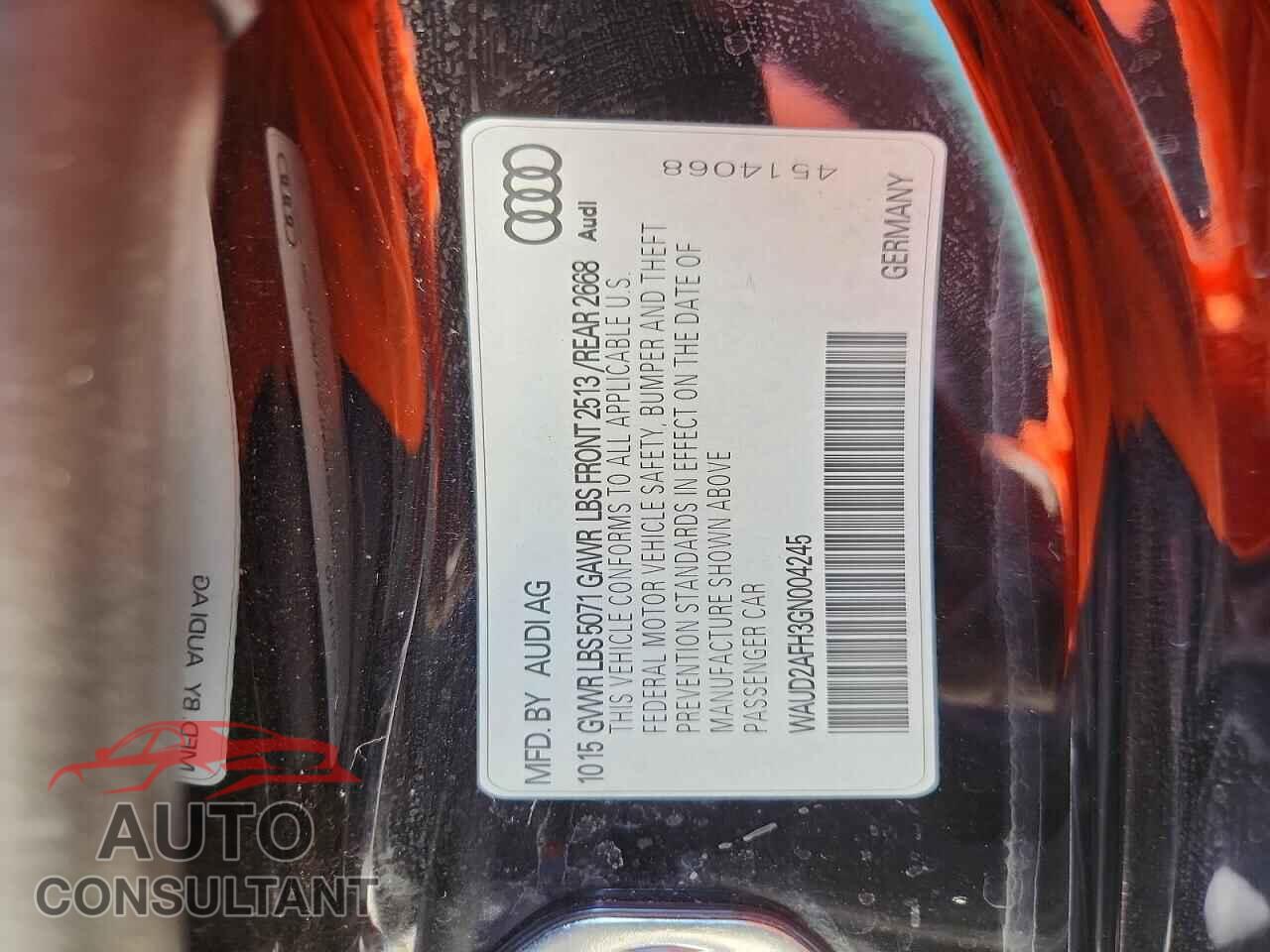 AUDI A5 2016 - WAUD2AFH3GN004245