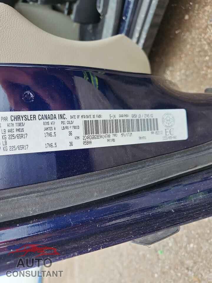 DODGE CARAVAN 2014 - 2C4RDGBG9ER414700