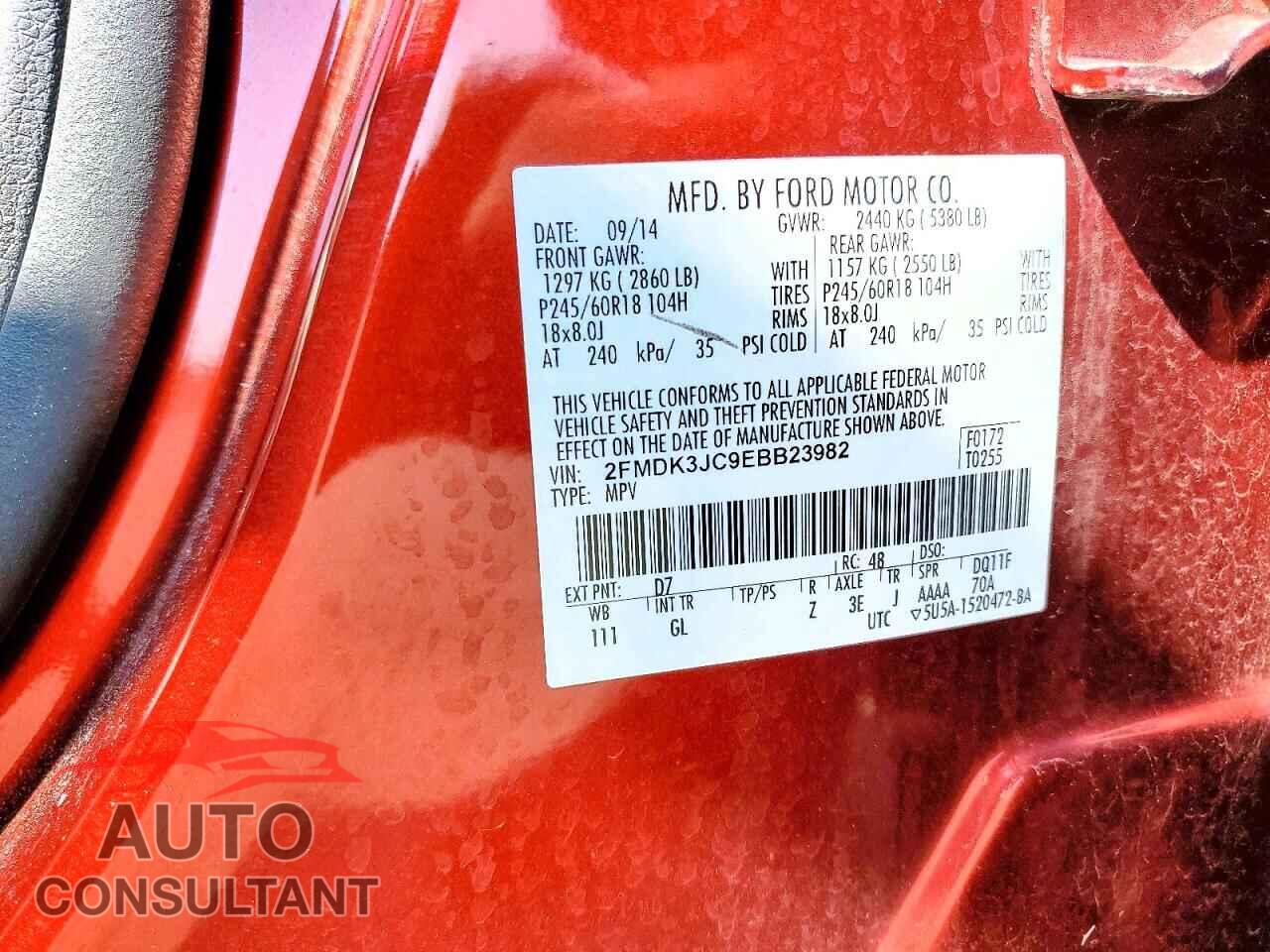 FORD EDGE 2014 - 2FMDK3JC9EBB23982