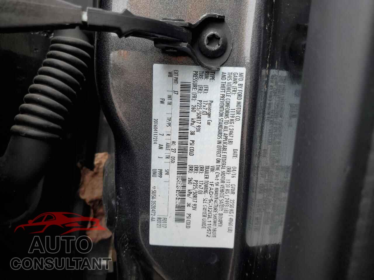 FORD CMAX 2016 - 1FADP5CU2GL110572