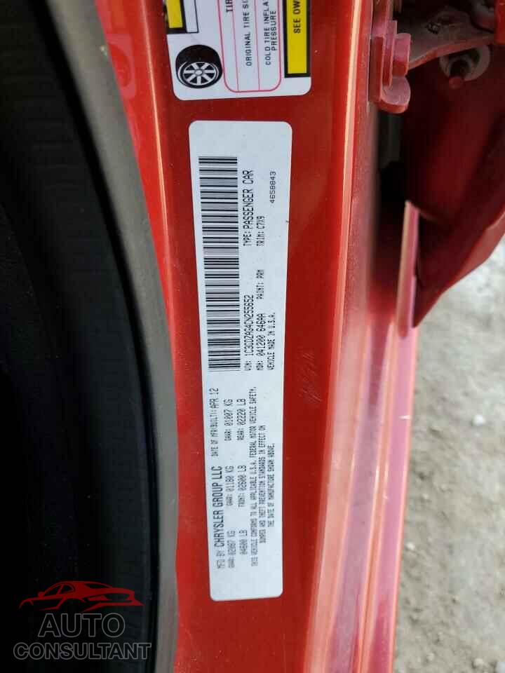 DODGE AVENGER 2012 - 1C3CDZAG4CN255652