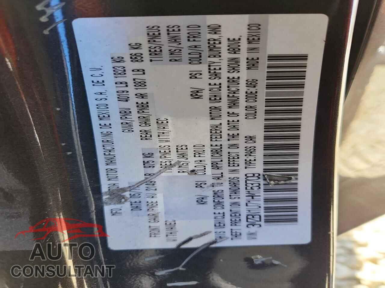 MAZDA 3 2017 - 3MZBN1U71HM153709