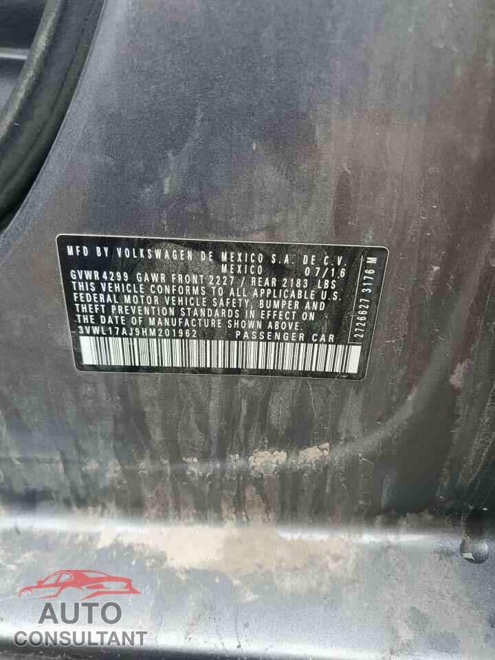 VOLKSWAGEN JETTA 2017 - 3VWL17AJ9HM201962