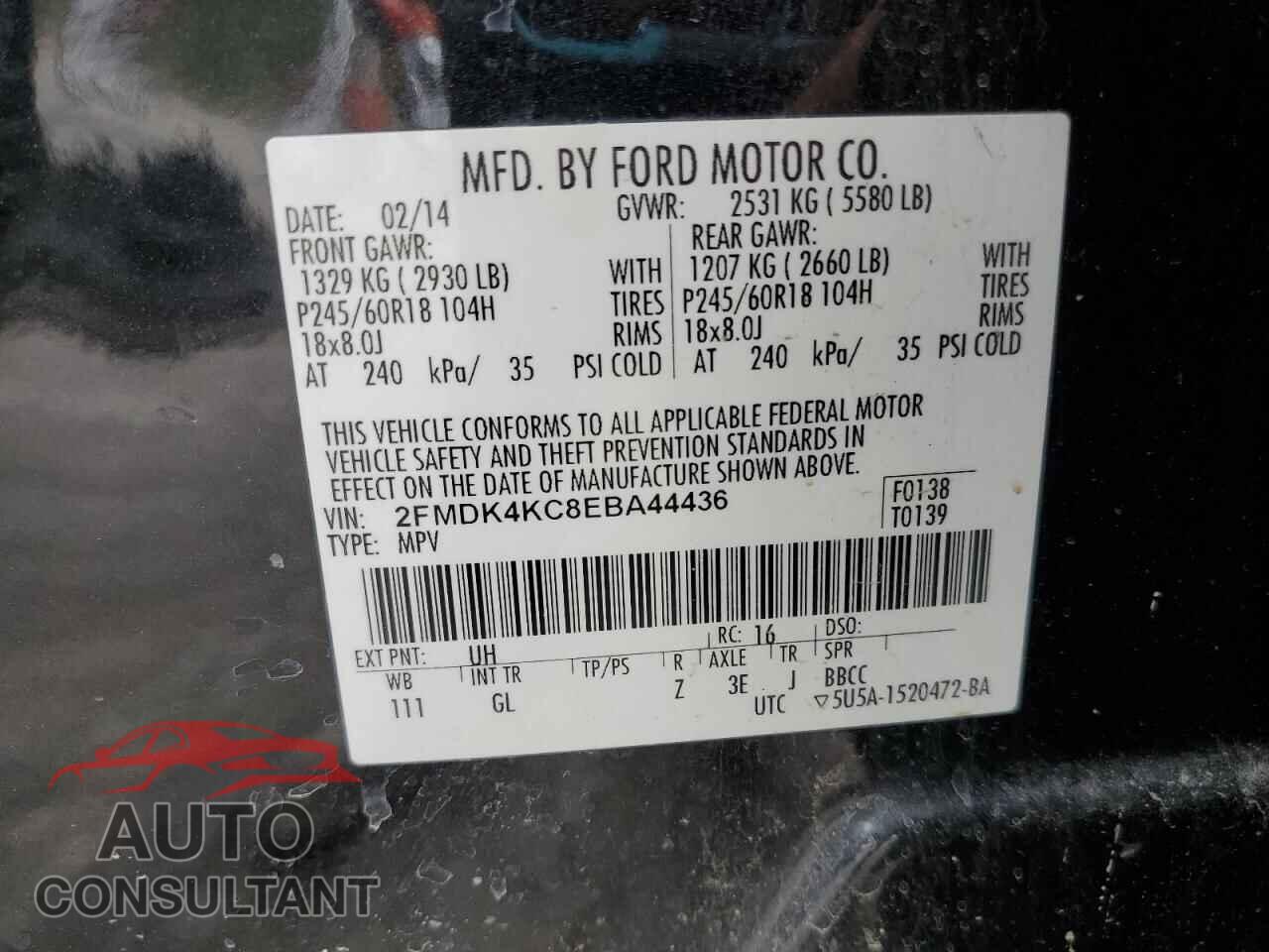 FORD EDGE 2014 - 2FMDK4KC8EBA44436