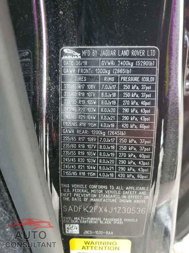 JAGUAR ETYPE 2018 - SADFK2FX4J1Z30536