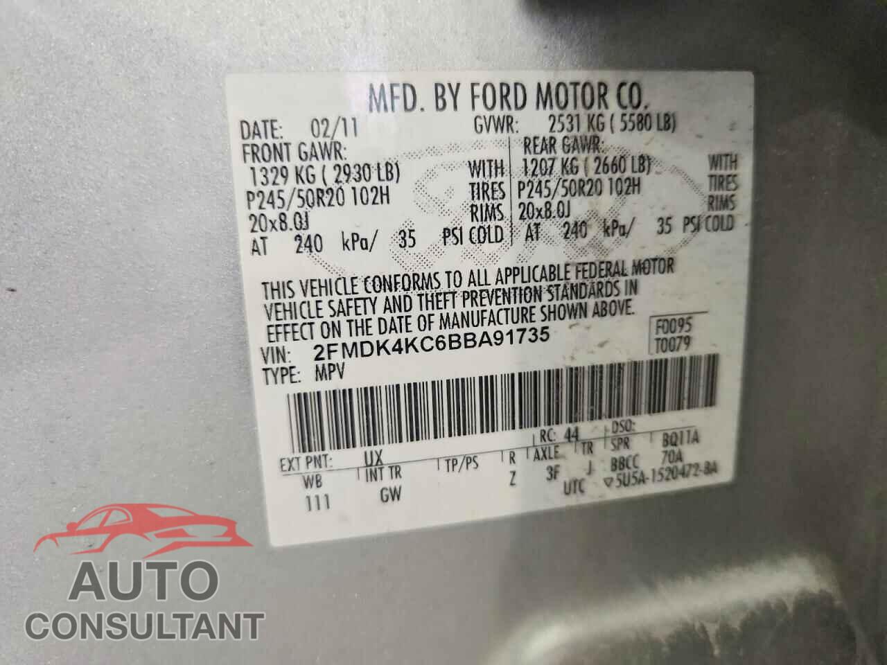 FORD EDGE 2011 - 2FMDK4KC6BBA91735