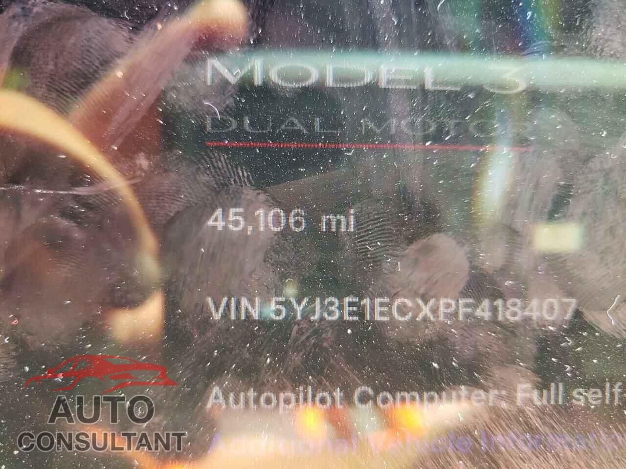 TESLA MODEL 3 2023 - 5YJ3E1ECXPF418407