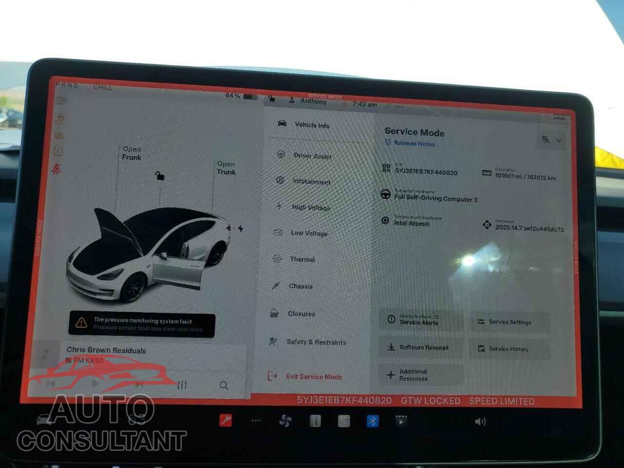 TESLA MODEL 3 2019 - 5YJ3E1EB7KF440820