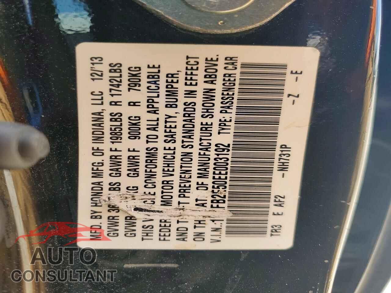 HONDA CIVIC 2014 - 19XFB2E50EE003192