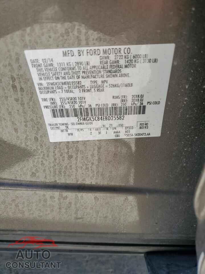 FORD FLEX 2014 - 2FMGK5C84EBD25582