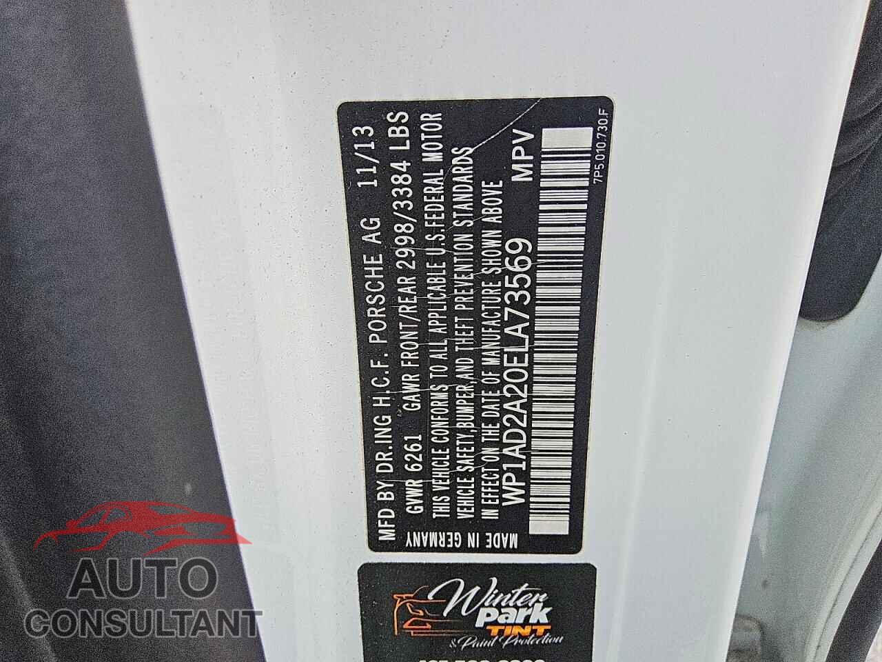 PORSCHE CAYENNE 2014 - WP1AD2A20ELA73569