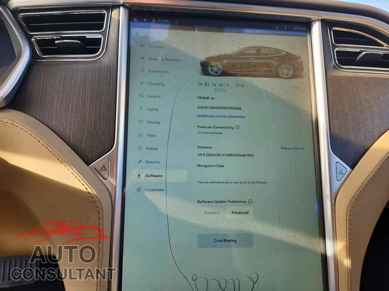 TESLA MODEL S 2013 - 5YJSA1CN5DFP03328