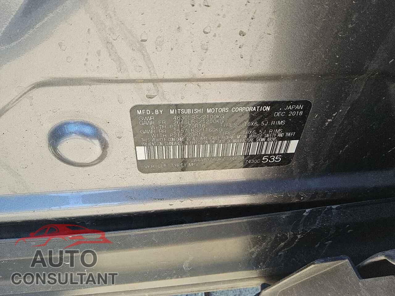 MITSUBISHI ECLIPSE 2019 - JA4AT3AA0KZ034808