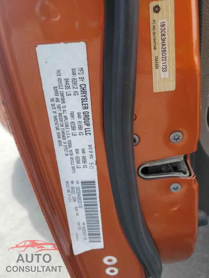 DODGE CALIBER 2011 - 1B3CB3HA2BD221733