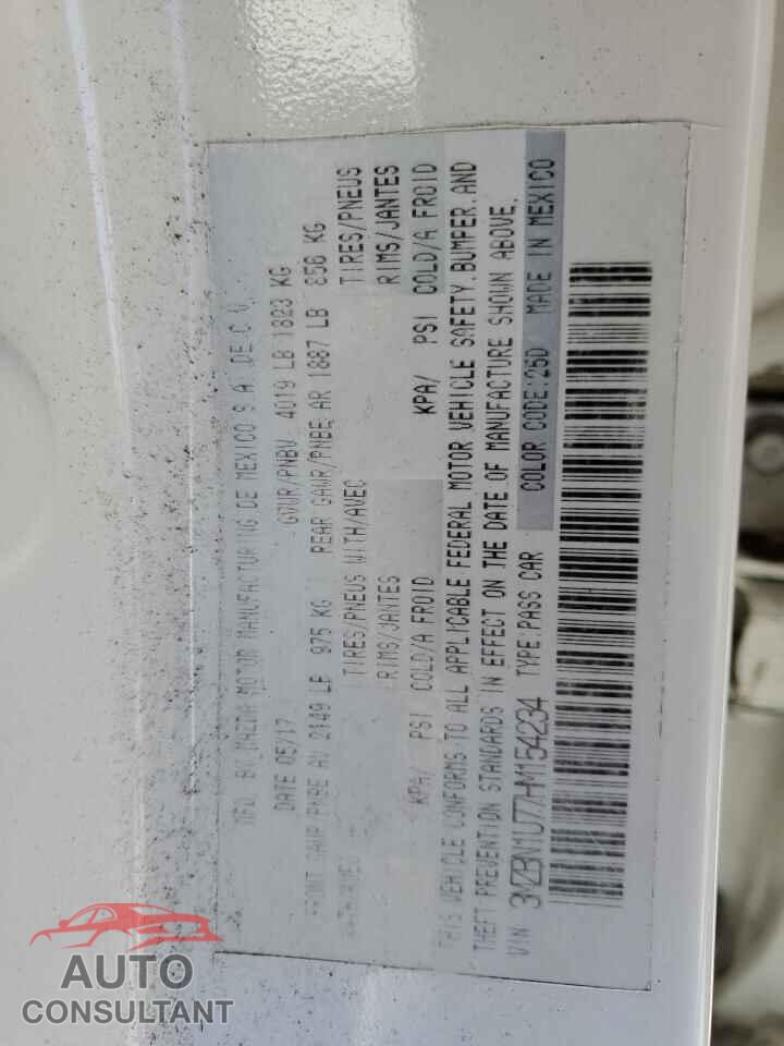 MAZDA 3 2017 - 3MZBN1U77HM154234