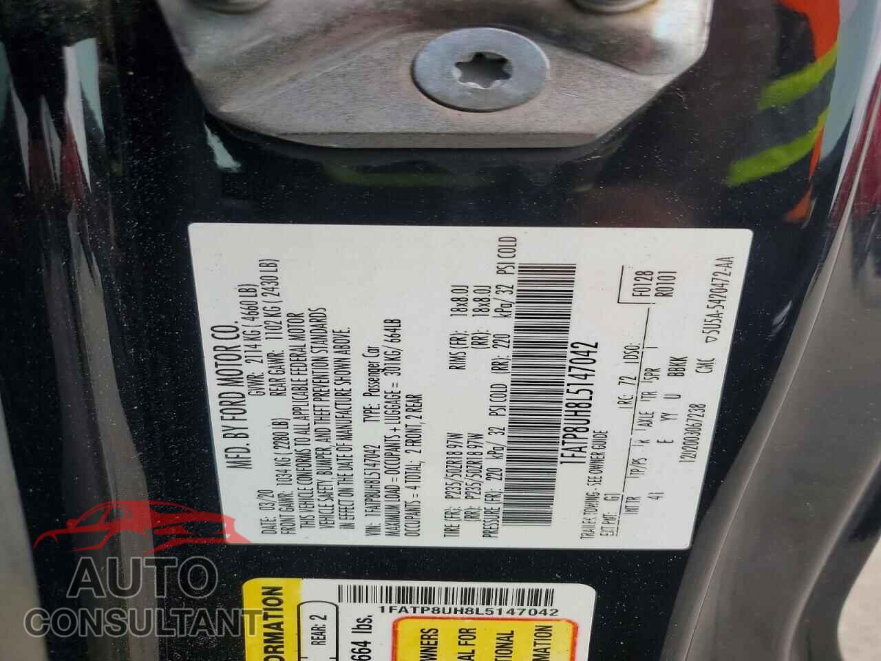 FORD MUSTANG 2020 - 1FATP8UH8L5147042