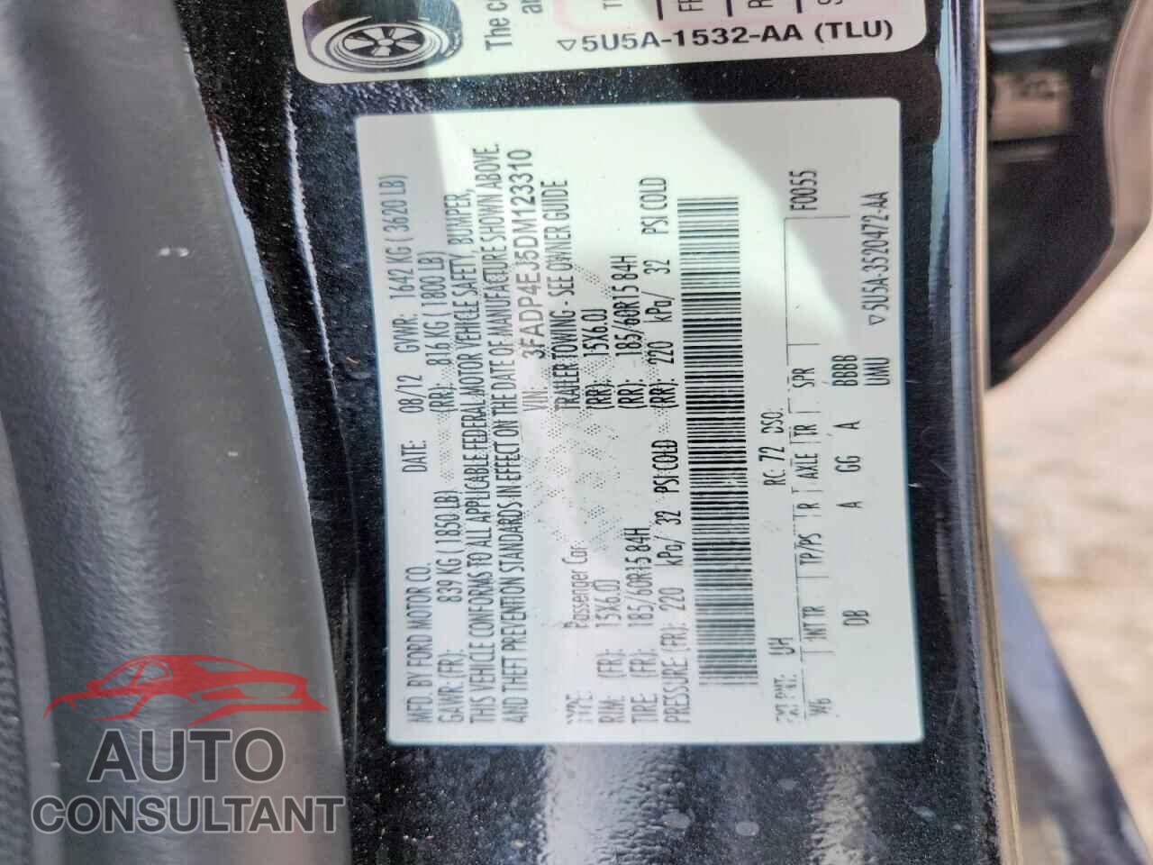 FORD FIESTA 2013 - 3FADP4EJ5DM123310