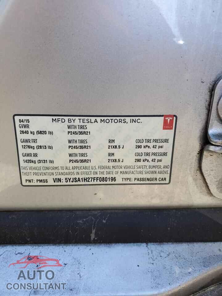 TESLA MODEL S 2015 - 5YJSA1H27FF080196