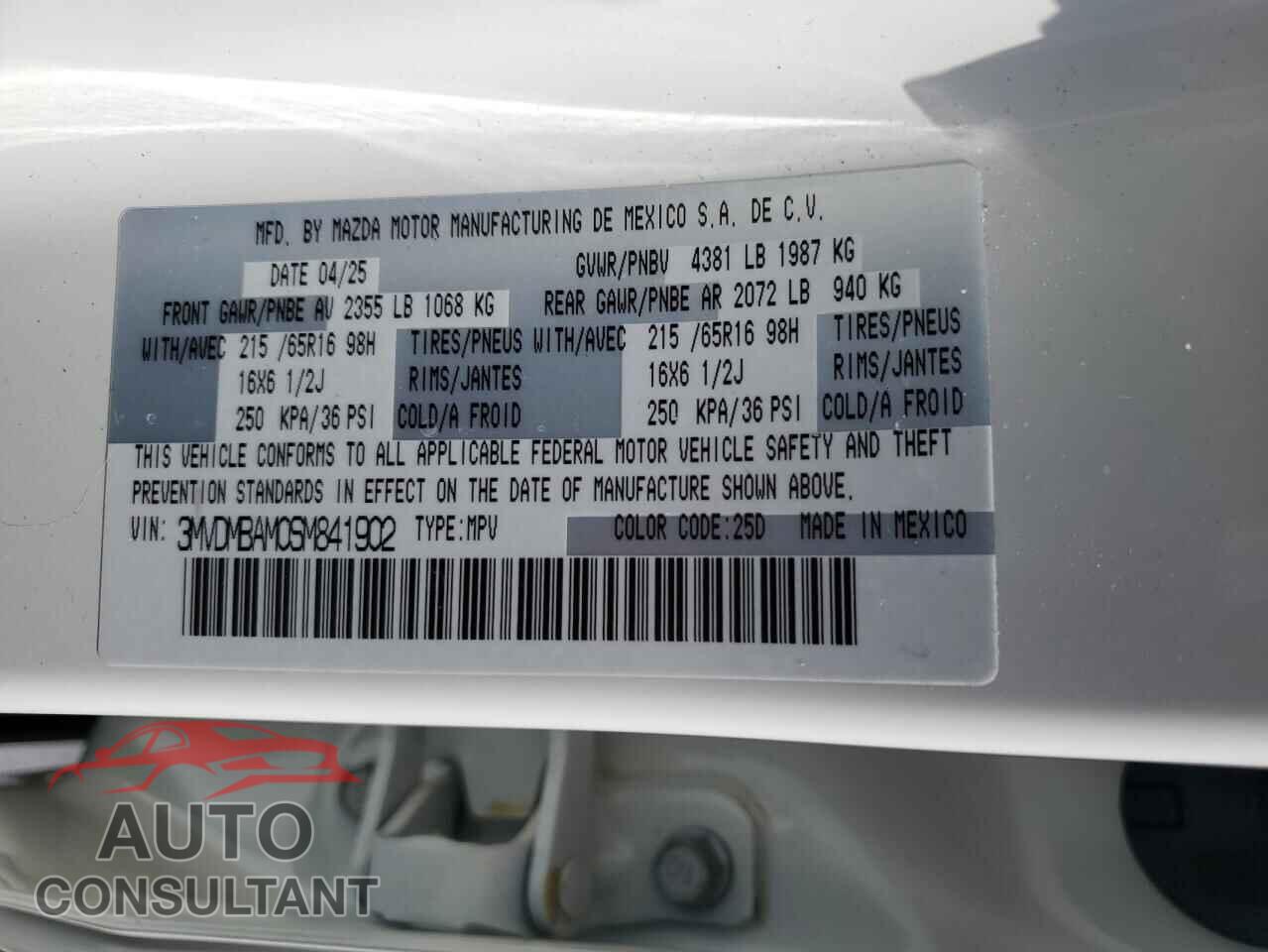 MAZDA CX30 2025 - 3MVDMBAM0SM841902