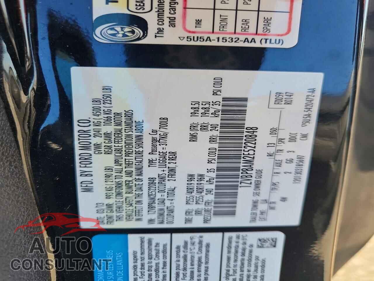 FORD MUSTANG 2014 - 1ZVBP8AM2E5220848