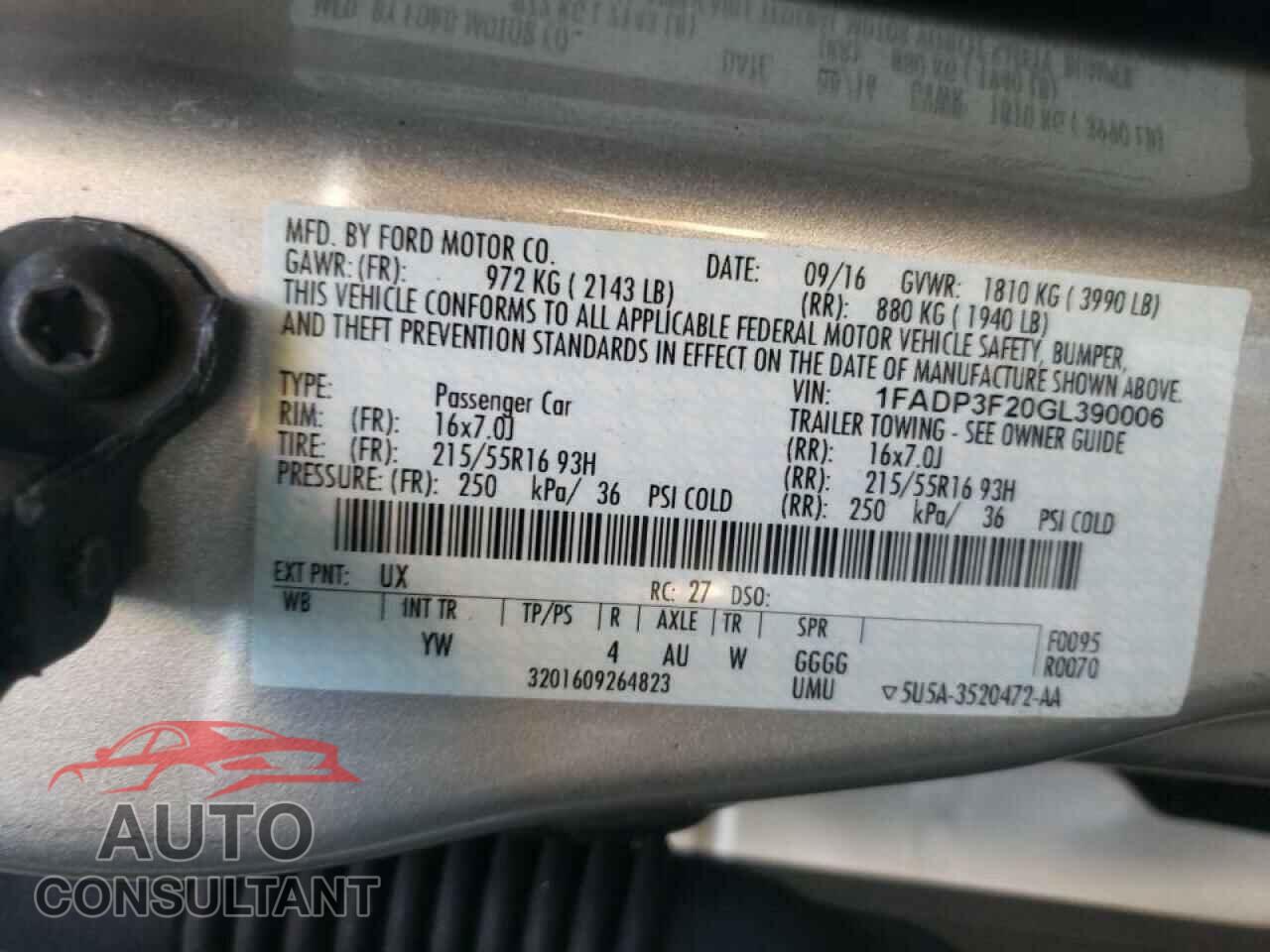 FORD FLEX 2016 - 1FADP3F20GL390006