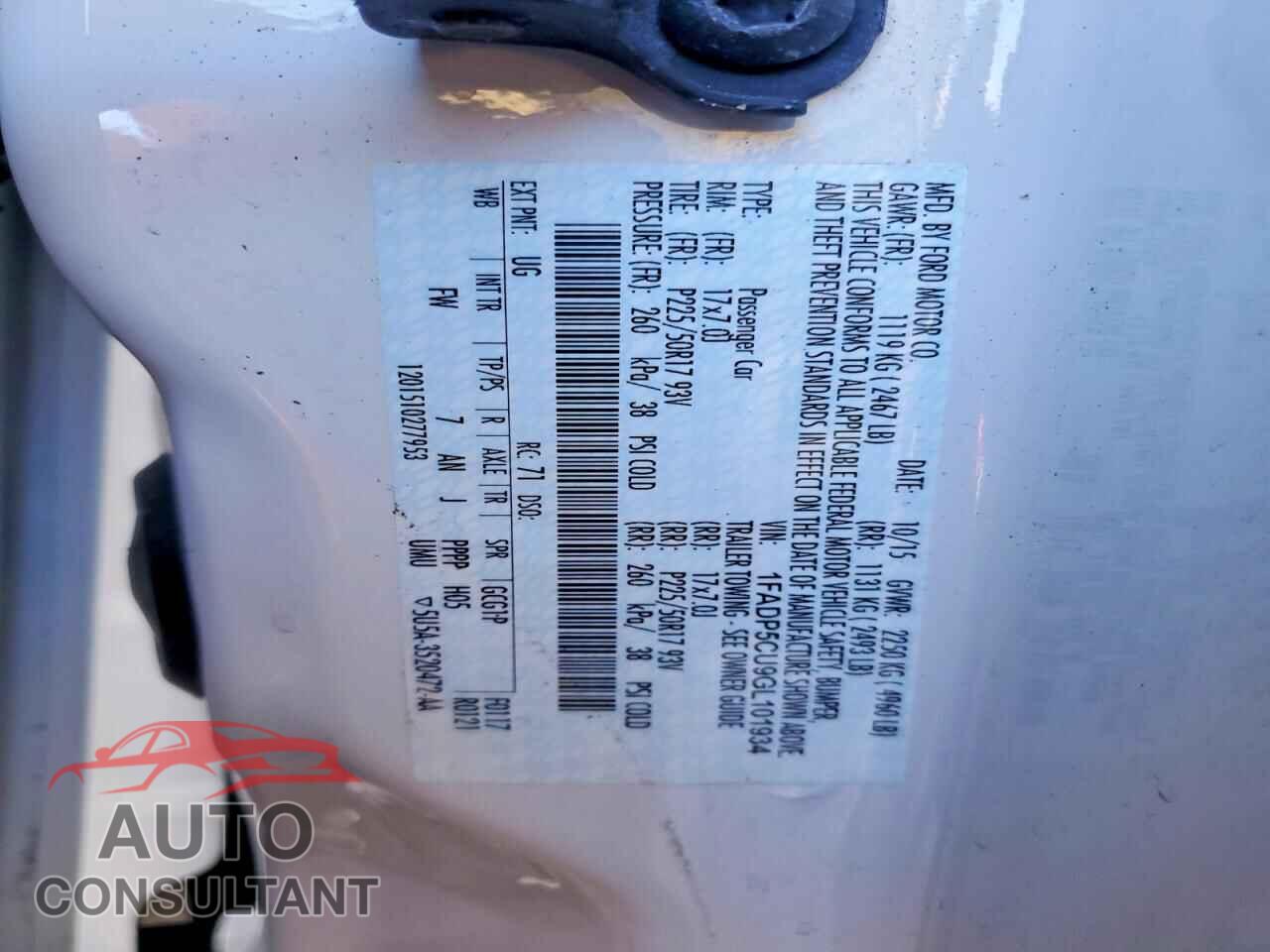 FORD CMAX 2016 - 1FADP5CU9GL101934