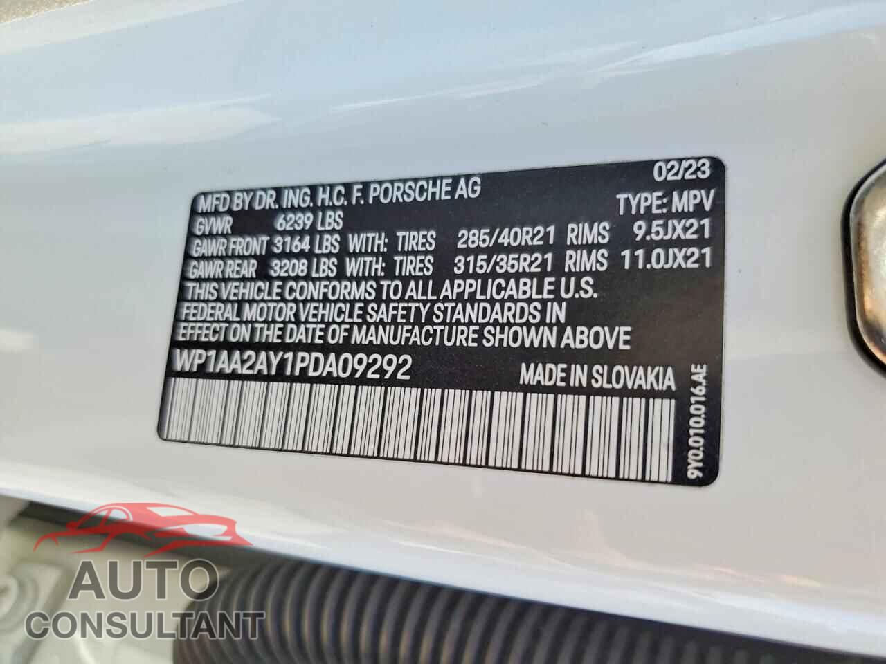 PORSCHE CAYENNE 2023 - WP1AA2AY1PDA09292