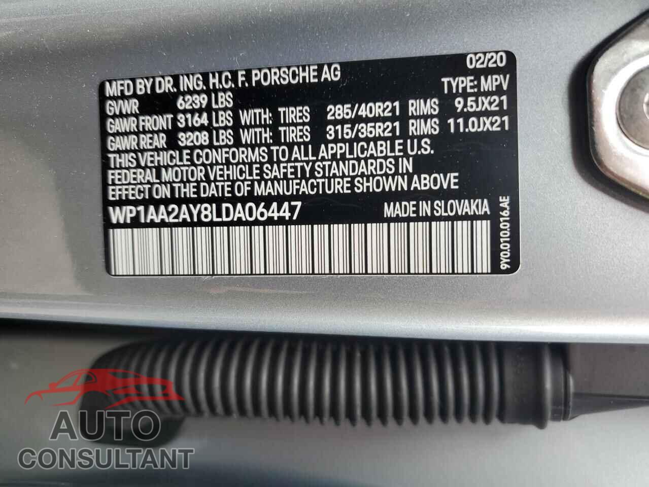 PORSCHE CAYENNE 2020 - WP1AA2AY8LDA06447