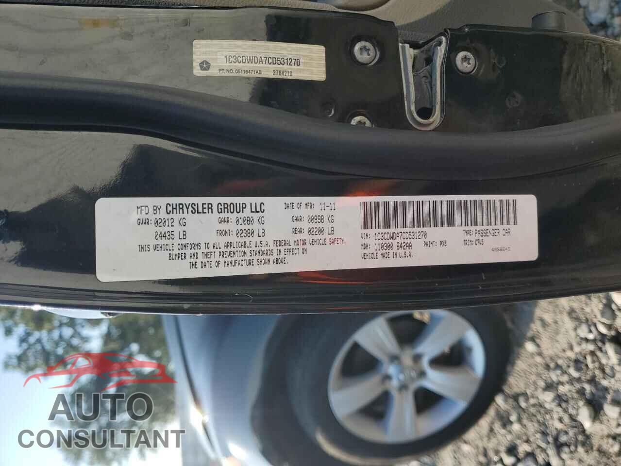 DODGE CALIBER 2012 - 1C3CDWDA7CD531270