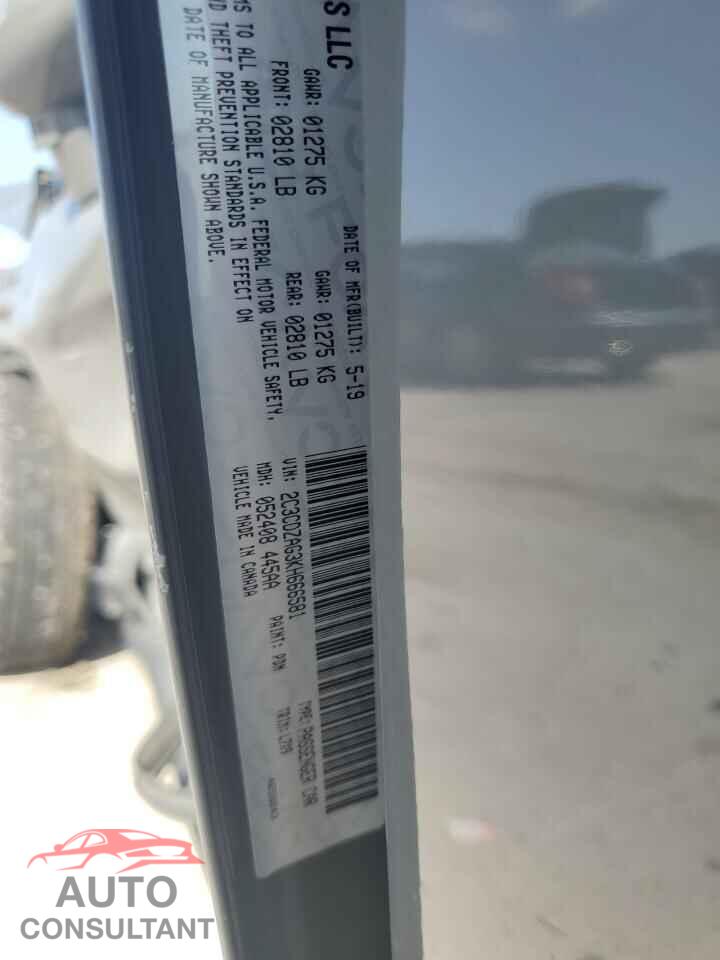 DODGE CHALLENGER 2019 - 2C3CDZAG3KH666581