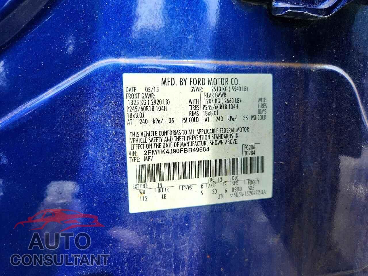FORD EDGE 2015 - 2FMTK4J90FBB49684