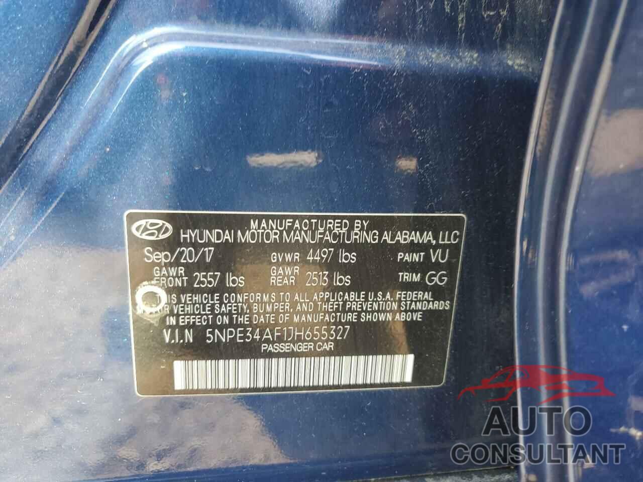 HYUNDAI SONATA 2018 - 5NPE34AF1JH655327