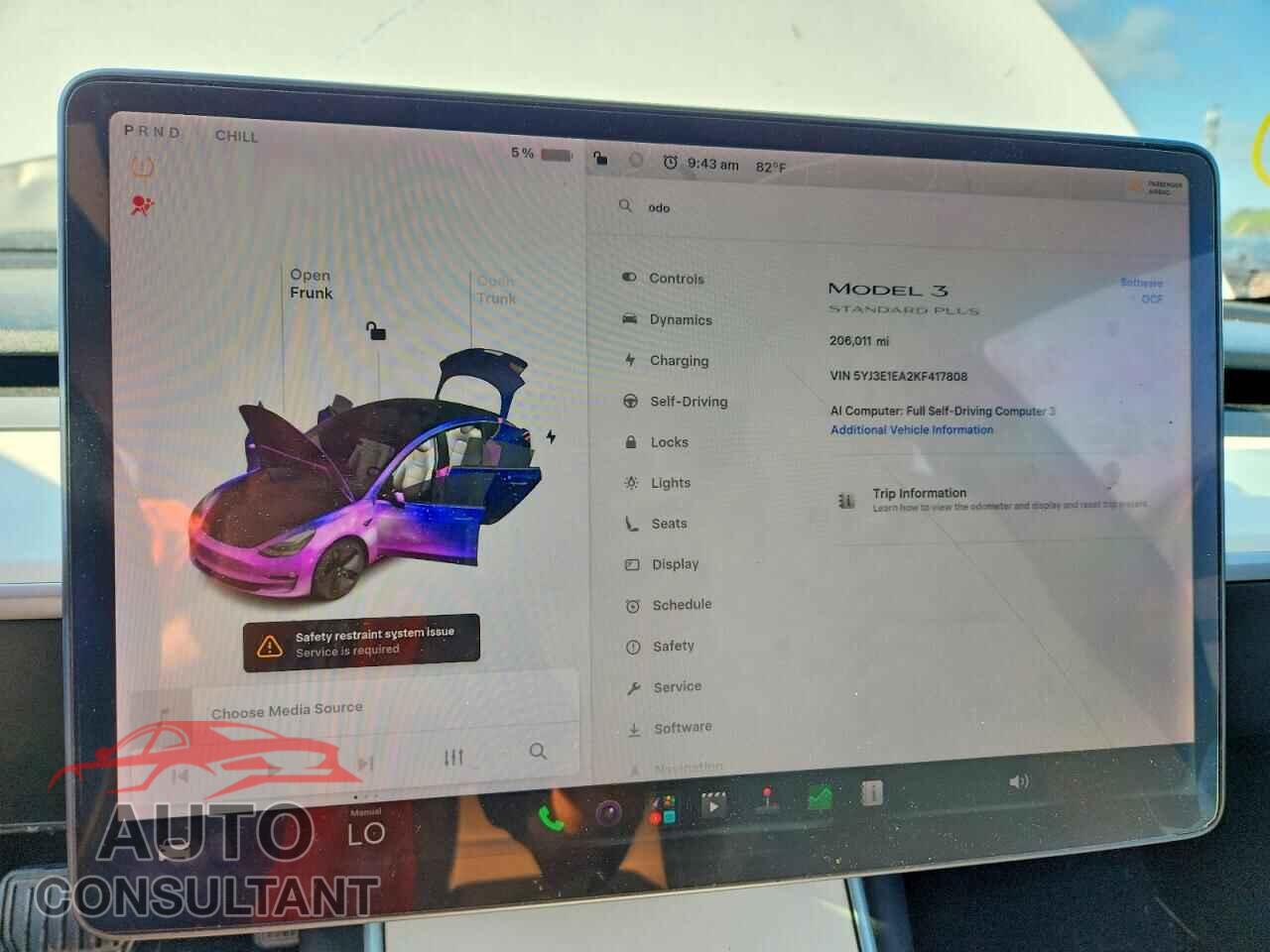 TESLA MODEL 3 2019 - 5YJ3E1EA2KF417808