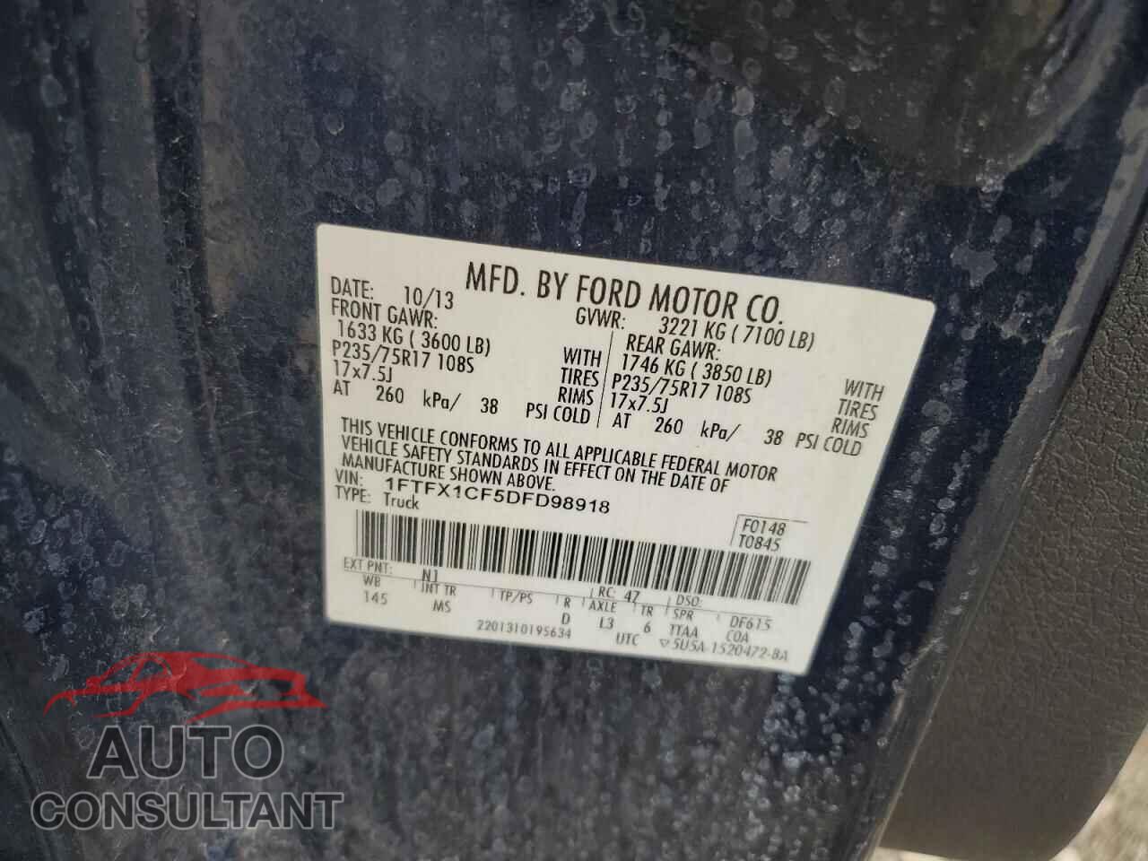 FORD F-150 2013 - 1FTFX1CF5DFD98918