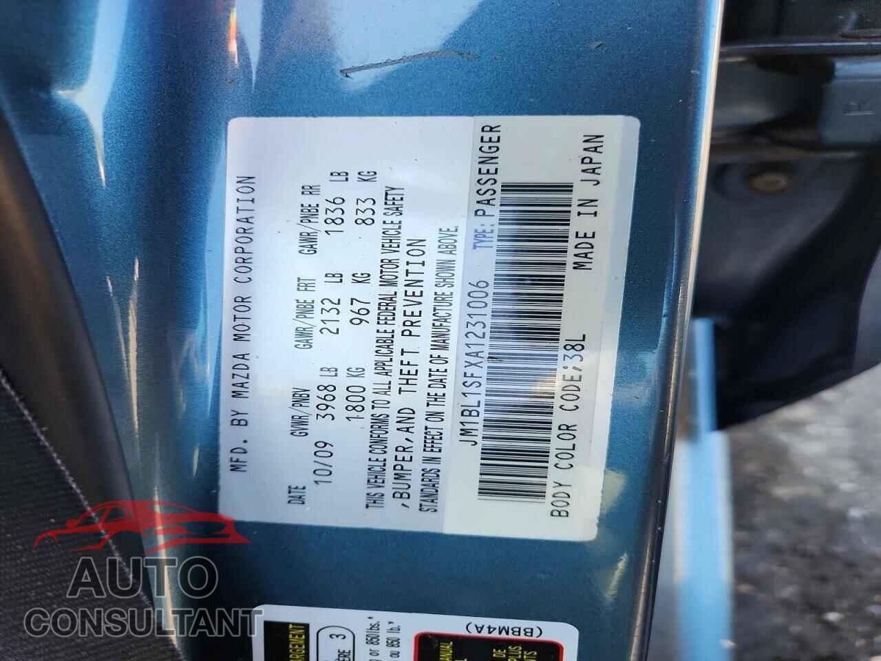 MAZDA 3 2010 - JM1BL1SFXA1231006