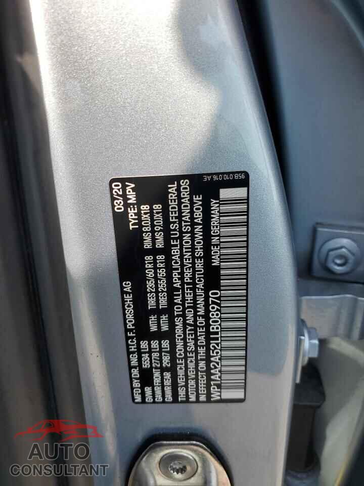 PORSCHE MACAN 2020 - WP1AA2A52LLB08970