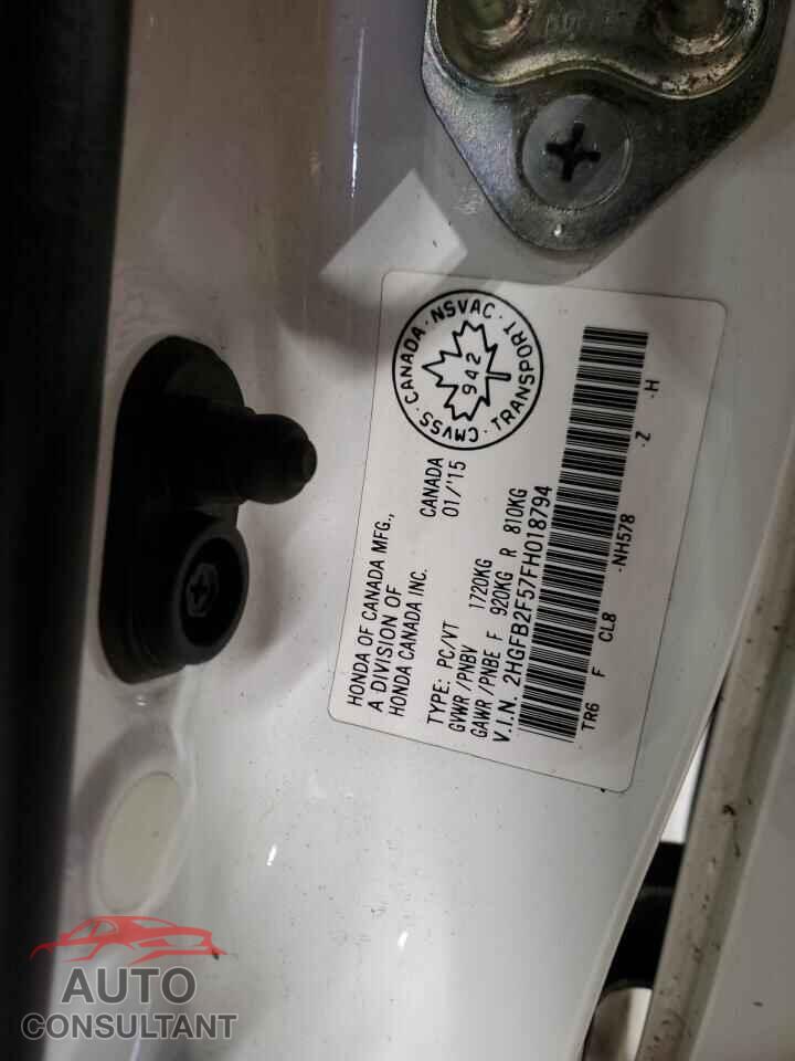 HONDA CIVIC 2015 - 2HGFB2F57FH018794