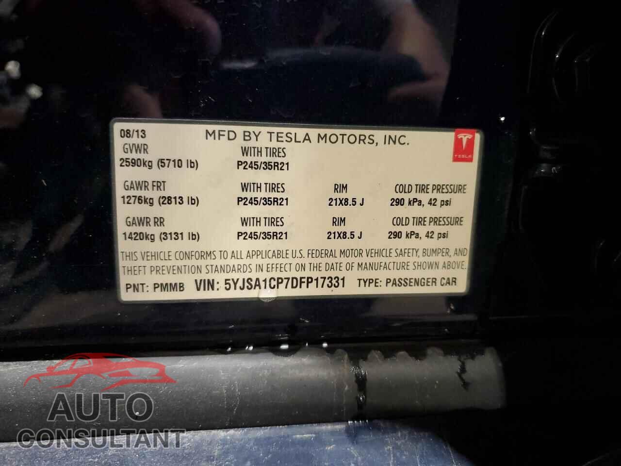 TESLA MODEL S 2013 - 5YJSA1CP7DFP17331